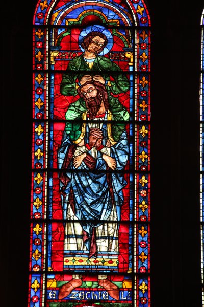 Ezekiel med Johannes på skuldrene (w122) af French School