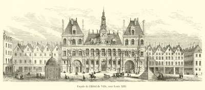 Facade af Hôtel de Ville, under Ludvig XIII af French School