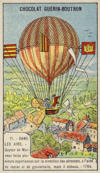 Mislykket forsøg fra Guyton de Morveau på at styre en ballon af French School