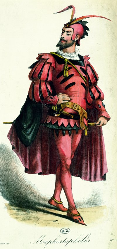 Fancy dress kostume til Mephistopheles, fra LArt du Travestissement af Leon Salut, 1885 af French School