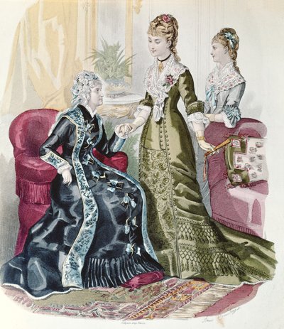 Fashion of the Second Empire, fra La Mode Illustrée af French School