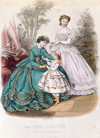 Modeplade fra La Mode Illustree, 1865 af French School