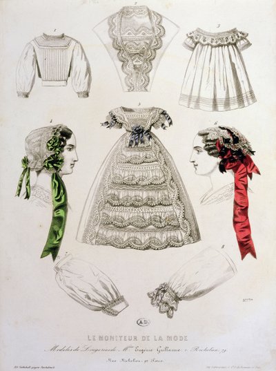 Modetallerken fra Le Moniteur de la Mode, 1854 af French School