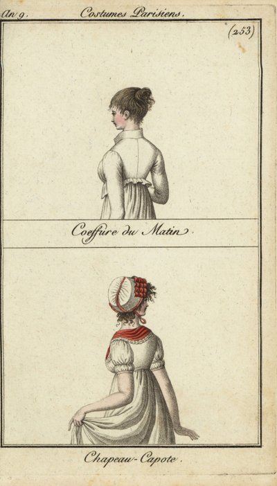 Modische Frisur und Hut, Paris von French School