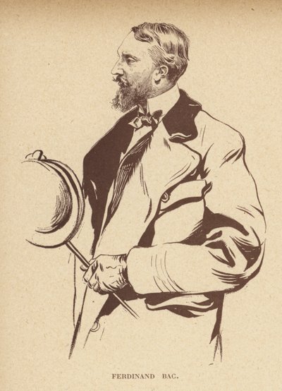 Ferdinand Bac, fransk tegneserietegner (litografi) af French School