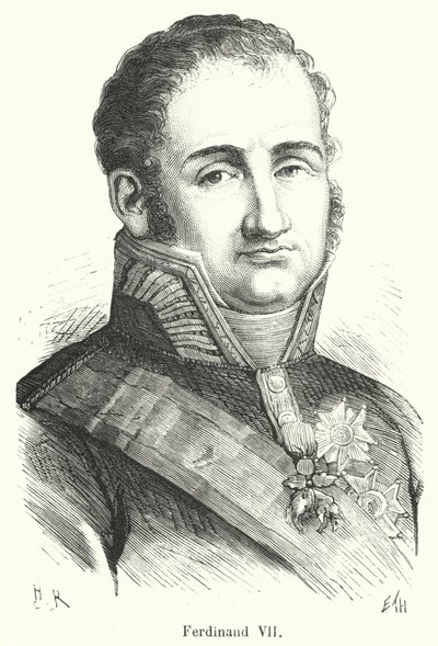 Ferdinand VII (gravering) af French School