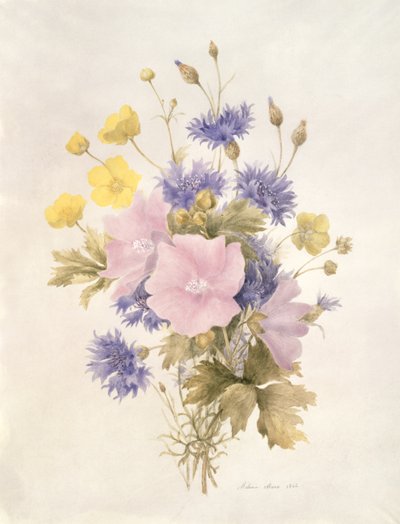 Markblomster, 1842 (wc på papir) af French School