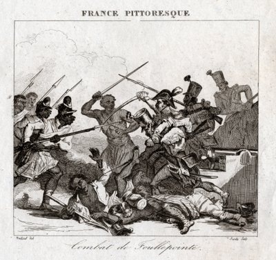 Kæmp på Madagaskar. (stik, ca. 1850) af French School
