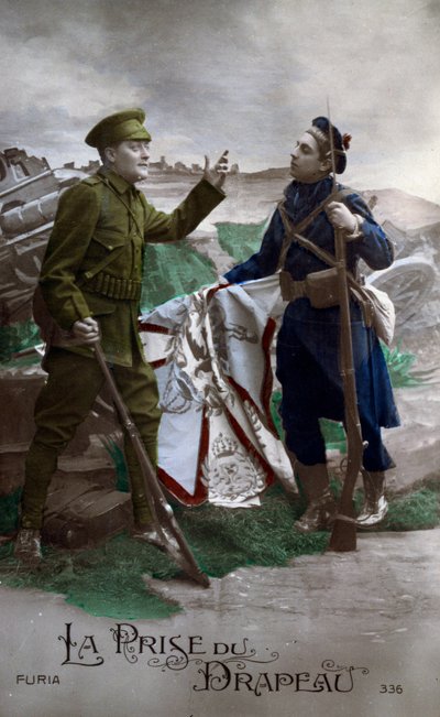 Første Verdenskrig: "Flaget" postkort 1914 (foto) af French School