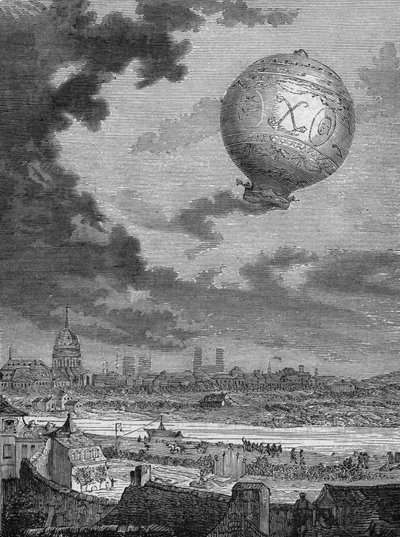 Første Montgolfier-tur ved Pilatre de Rozier og Marquis d
