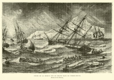 Fiskeri efter torsk på Grand Banks, Newfoundland af French School