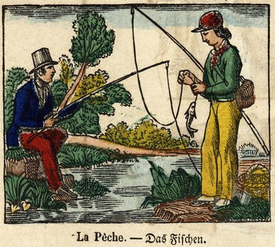 Fiskeri, billedet af et spinal 19. århundrede. af French School