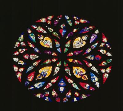 Flamboyant rosenvindue af French School