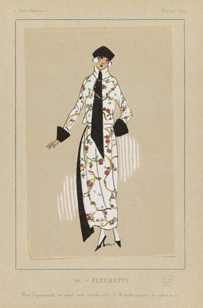Fleurette, værtshus. 1922 stencil print. af French School