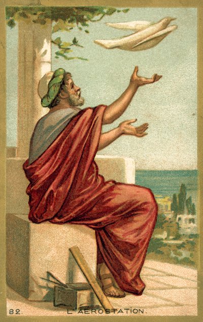 Flyvning (chromolitho) af French School