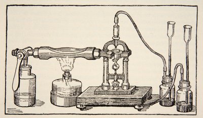 Foucaults drejelige spejl til måling af lysets hastighed, kopi af Boris Meshchersky (d.1957) illustration fra Histoire de la Nation Francaise, Sciences, bind I & II, af Gabriel Hanotau af French School
