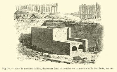 Fire af Bernard Palissy, opdaget i udgravningerne af den nye Salle des Etats, i 1865 af French School