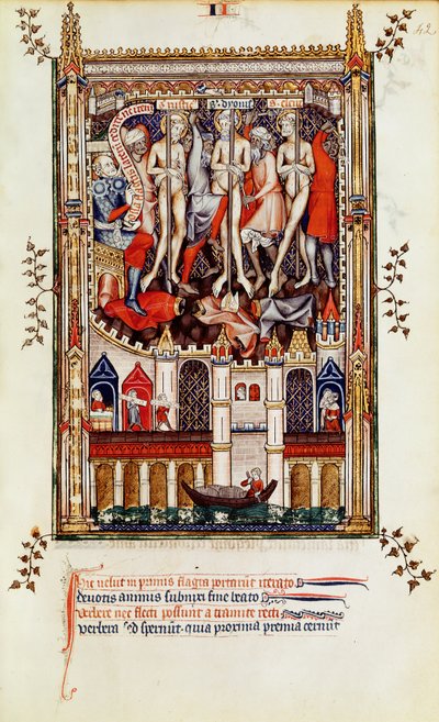 Fr 2092 f.42 Tredje flagellation af St. Denis og hans ledsagere, fra Vie de St. Denis, 1317 af French School
