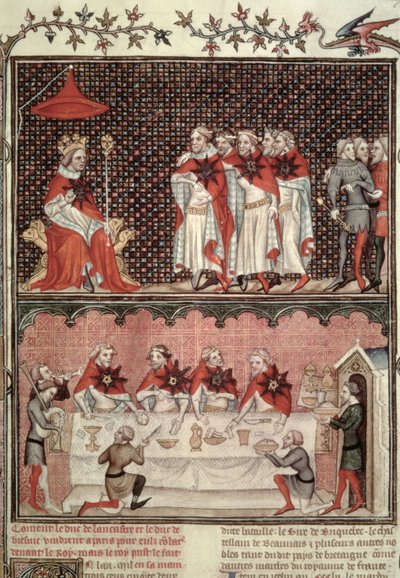 Fr 2813 fol.39 Dauphin Charles (1338-80) og deputerede for de tre stater, fra Grandes Chroniques de France, 1375-79 af French School