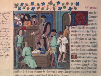 Fr 4367 f.55v En dommer, der afhører fanger af French School