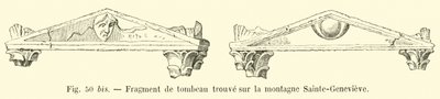 Gravfragment fundet på Sainte-Genevieve-bjerget af French School
