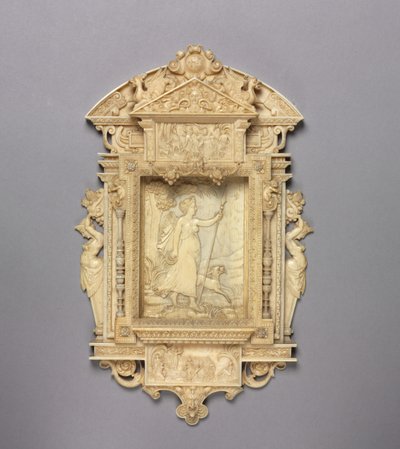 Indrammet relief af jægerinden Diana, ca. 1850 af French School