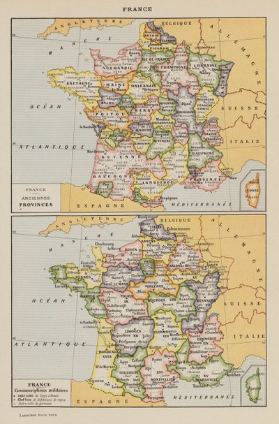 Frankrig (farvelitografi) af French School