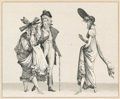 Frankrig XVIII. århundrede kostume af French School