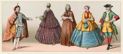 Frankrig XVIII. århundrede kostume af French School