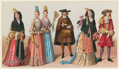 Frankrig XVIIth Cent kostume af French School