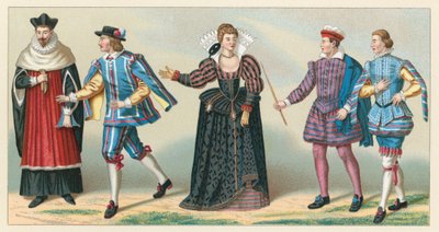 Frankrig XVIth Cent kostume af French School