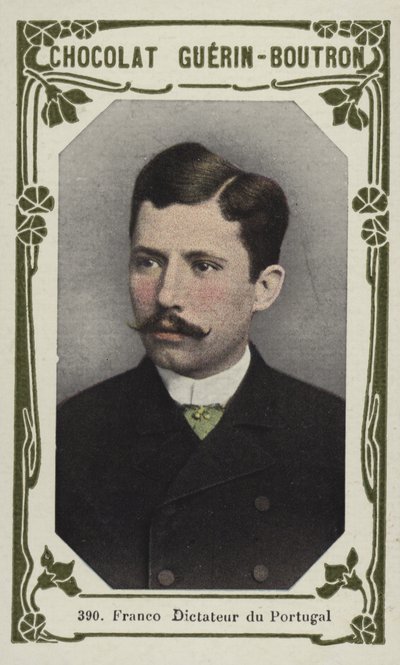 Franco, diktator af Portugal (farvet foto) af French School