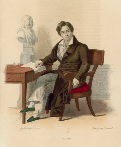 Francois-Joseph Talma (farvet gravering) af French School