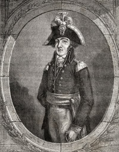 Francois Hanriot, fra "Histoire de la Revolution Francaise" af Louis Blanc (1811-82) af French School