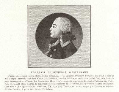 Francois Joseph Westermann, fransk politiker og general for de franske revolutionskrige af French School