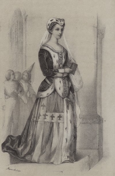 Francoise De Bretagne, hertuginde af Bretagne (gravering) af French School