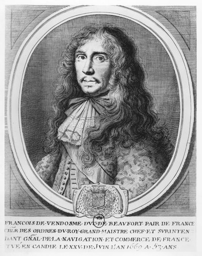 François de Bourbon, hertug af Beaufort (gravering) af French School