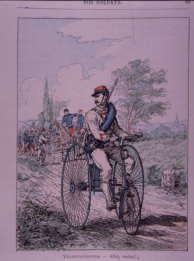 Fransk hær trehjulet cykelrytter (velocipediste) af French School