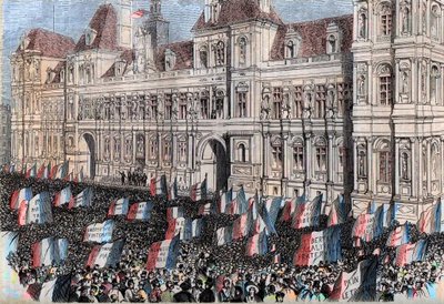 Fransk provisorisk regering af 1848 - provisorisk regering af 1848 - Valget i april 1848 - Demonstration af arbejderne på Hotel de Ville i Paris (17. marts af French School