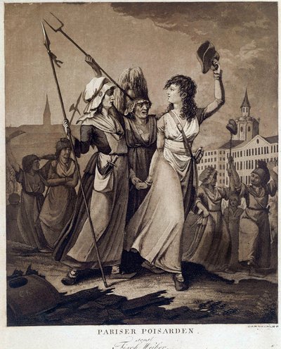 Fransk revolution: "" Parisian poissardes"" Tryk omkring 1789 Paris, Musee Carnavalet af French School