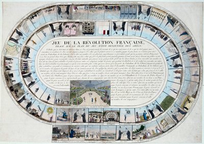 Franske revolution: gåsespil i slutningen af det 18. århundrede med revolutionens hovedstadier af French School