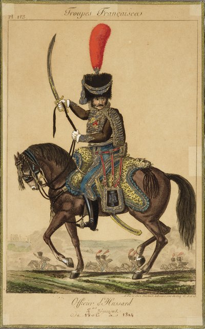 Franske tropper: en officer af husarerne, fra 1806 til 1814, udgivet af Martinet Libraire, Paris af French School