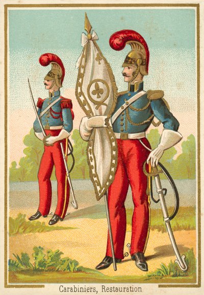 Franske karabiner af restaureringen (chromolitho) af French School