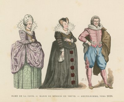 French costume, early 17th Century  af French School