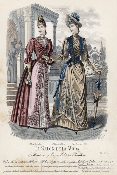 Fransk modeplade, slutningen af 1800-tallet af French School