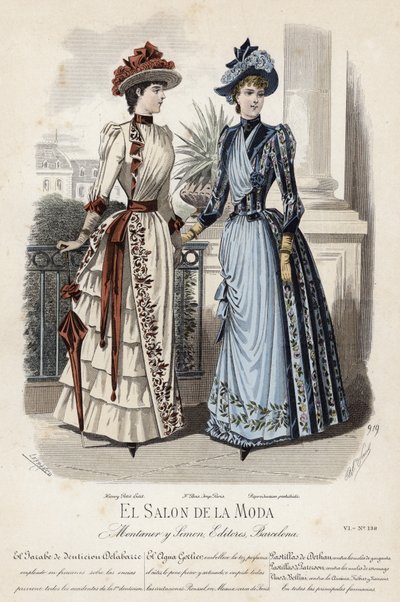 Fransk modeplade, slutningen af 1800-tallet af French School