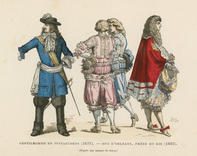 French mens costumes, 17th Century  af French School