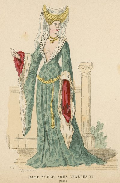 French noblewoman of the reign of Charles VI, 1380  af French School