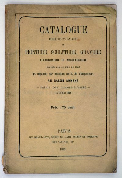 Forsiden af kataloget for Salon des Refuses, 1863 af French School