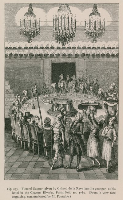 Begravelsesnadver, givet af Grimod de la Reyniere den Yngre, på hans hotel i Champs Elysees, Paris, 1. februar 1783 af French School